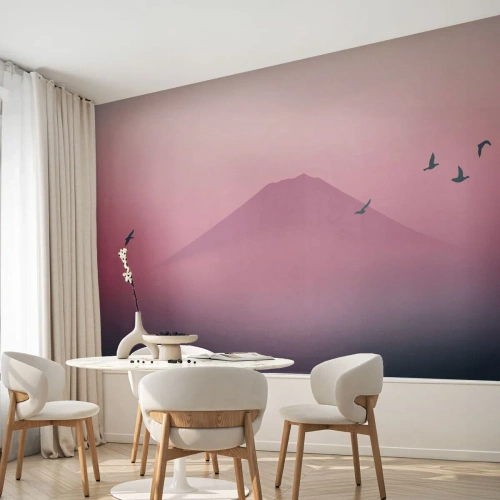 Egyedi tapéta Premium Canvas - Vándorok a felhők felett - Absztrakció, Tájkép, A hegy teteje