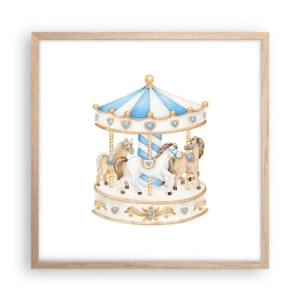 Poszter világos tölgy keretben - Édes gyermekkor - 50x50 cm