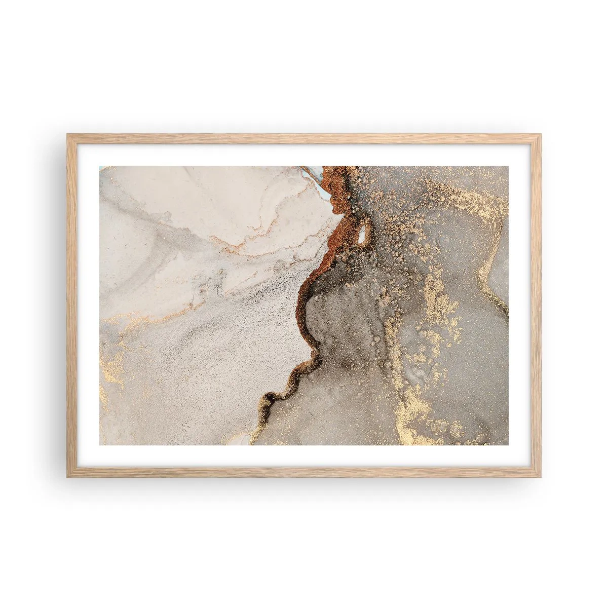 Poszter világos tölgy keretben - A színek határán - 70x50 cm