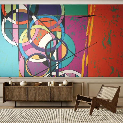 Fotótapéta Premium Sand - Kerékről kerékre - Absztrakció, Darab, Grafika - 350x256 cm