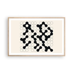 Poszter világos tölgy keretben - Kínai játék - variáció - 91x61 cm