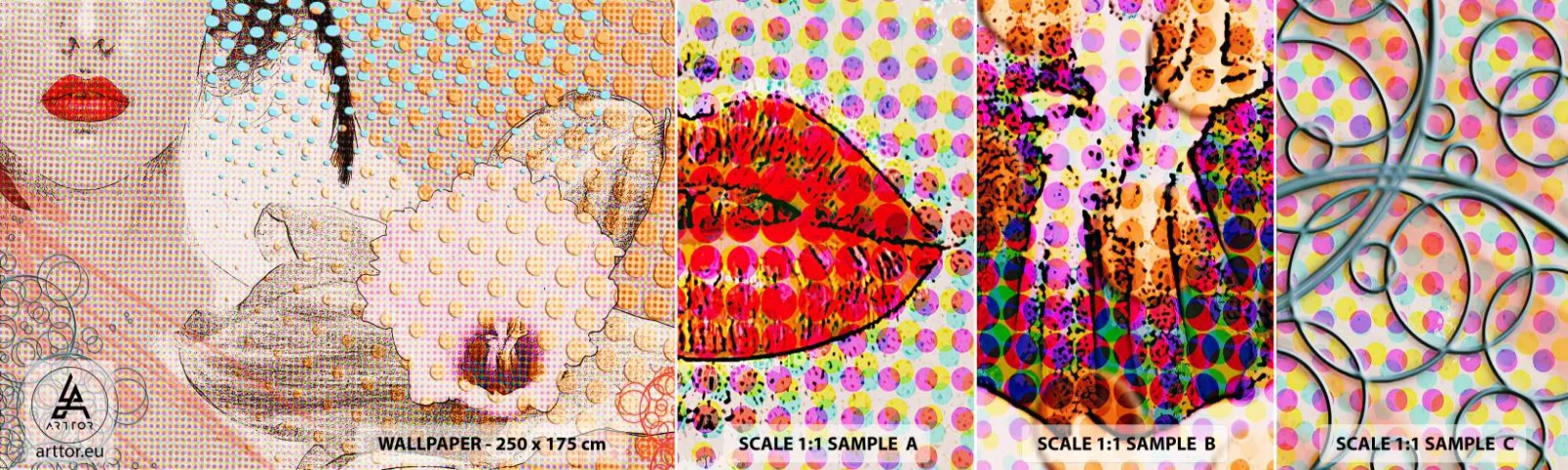 Fotótapéta Minta Standard Eco - Képregényes heroin - Absztrakció, Női Arc, Darab - 100x30 cm