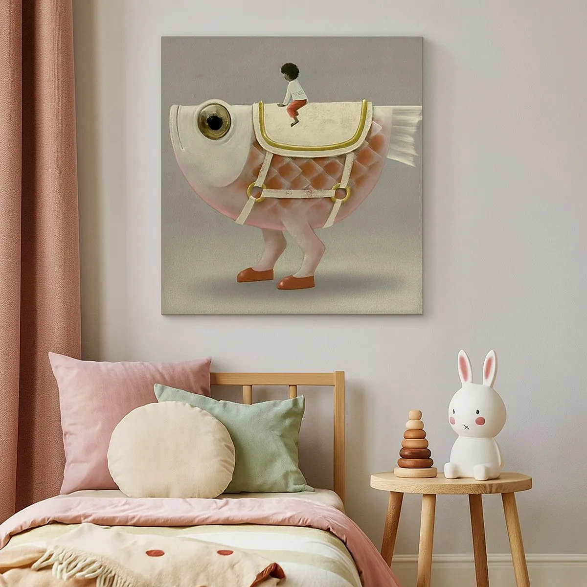 Vászonkép - A halas lovas - 30x30 cm