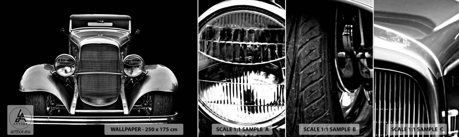 Fotótapéta Minta Standard Eco - Egy igazi genelman - Retro, Autó, Klasszikus - 100x30 cm
