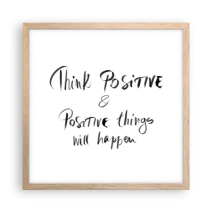 Poszter világos tölgy keretben - Hogyan élj? - 40x40 cm