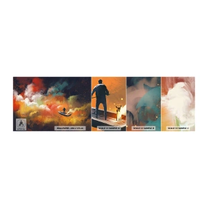 Fotótapéta Minta Standard Eco - Hajóval a galaxison keresztül - Absztrakció, Fantázia, Utazás - 100x30 cm