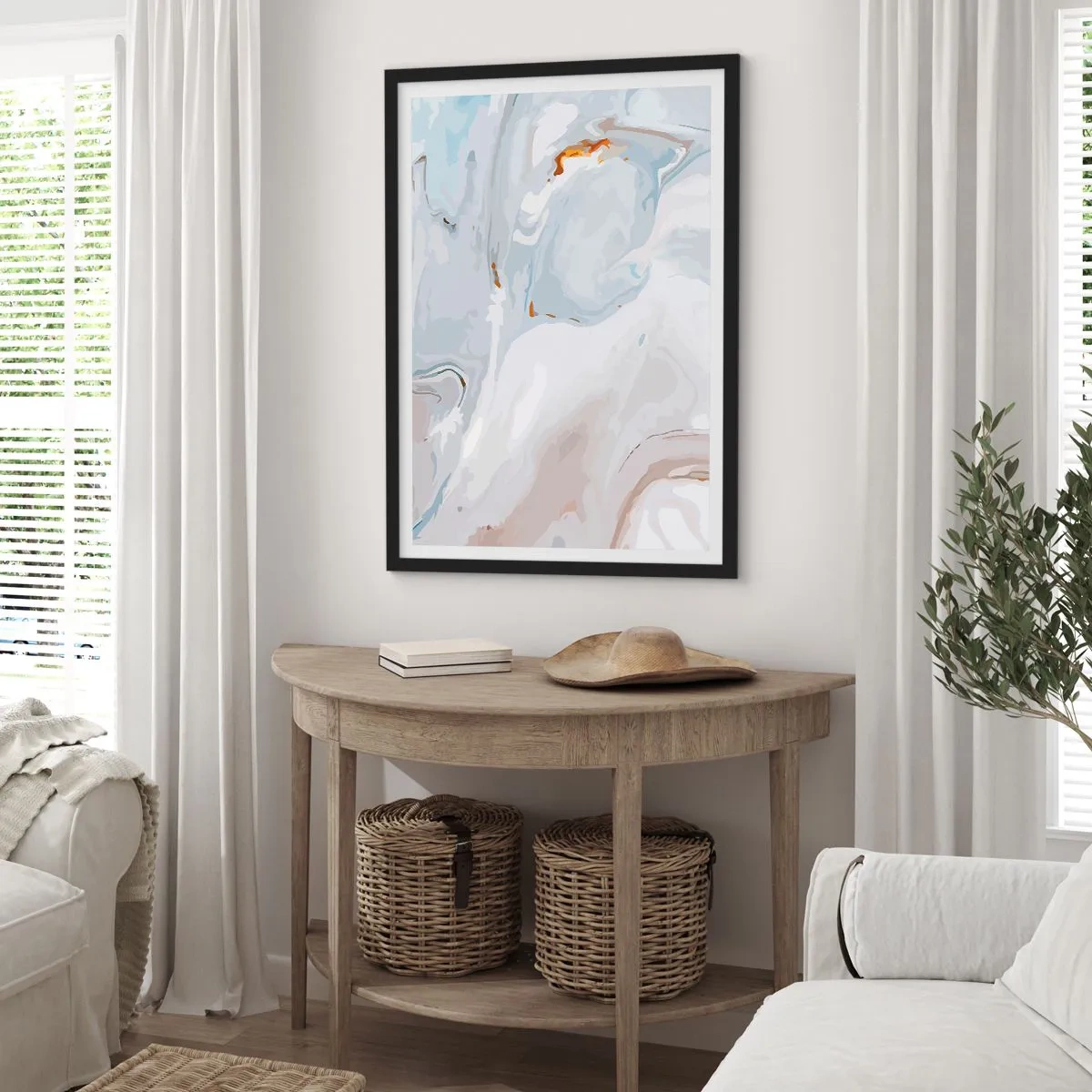 Poszter fehér keretben - Felhabzott fehér - 61x91 cm