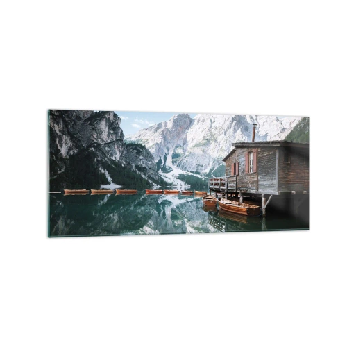 Üveg kép - Kristályos hegyi reggel - 120x50 cm