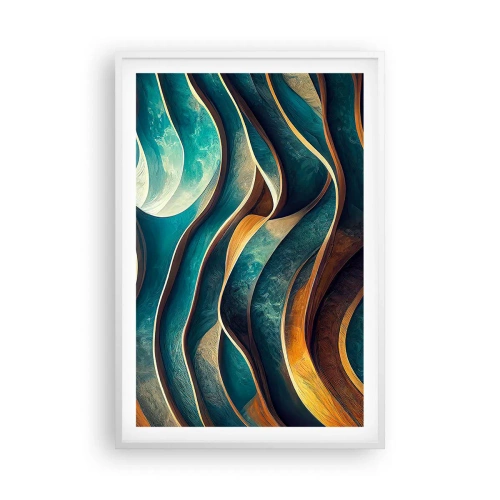 Poszter fekete keretben - Kék kanyarulatok - 61x91 cm