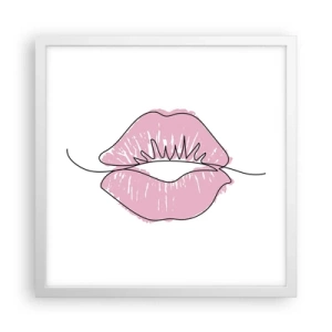 Poszter fekete keretben - Készen állsz a csókra? - 40x40 cm