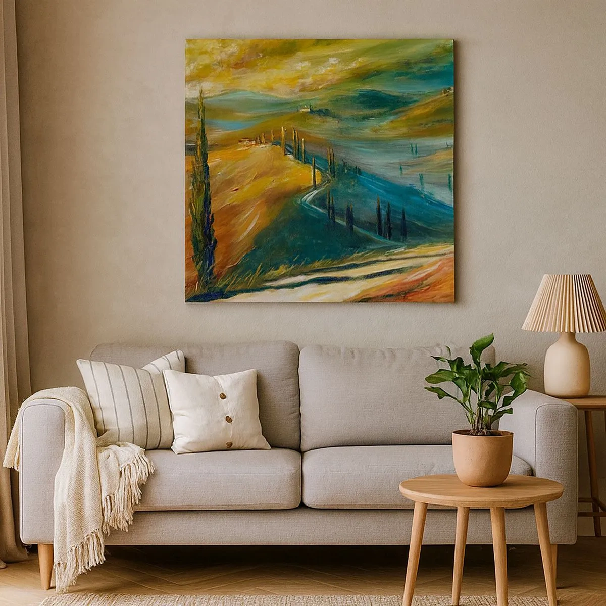 Vászonkép - Toszkán táj - 30x30 cm