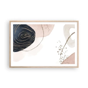 Poszter világos tölgy keretben - Minden folyik - 91x61 cm