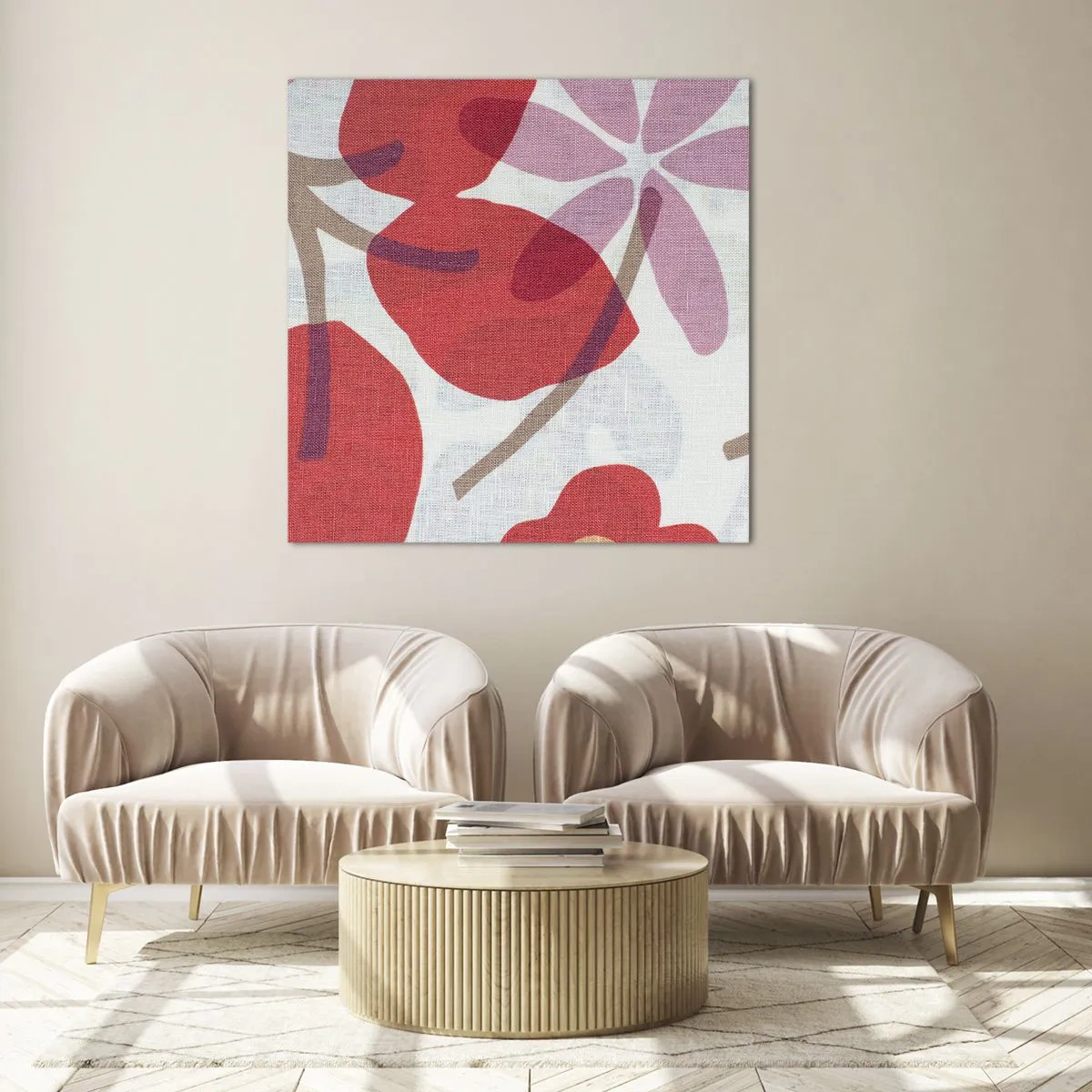 Üveg kép - Virágkompozíció rózsaszínben - 40x40 cm