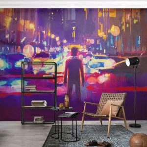 Fotótapéta Premium Canvas - Elmerülve a fényben - Város, Férfi, New York - 350x256 cm