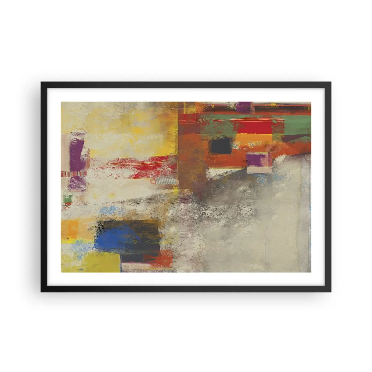 Poszter fehér keretben - Színgeometria - 70x50 cm