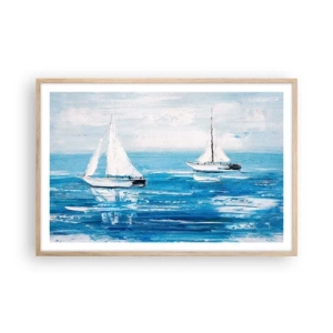 Poszter világos tölgy keretben - Egy barátoddal az oldaladon - 91x61 cm