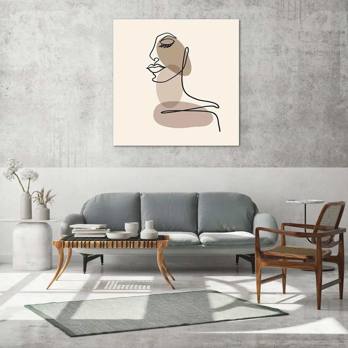 Üveg kép - Elveszve a saját hangjában - 70x70 cm