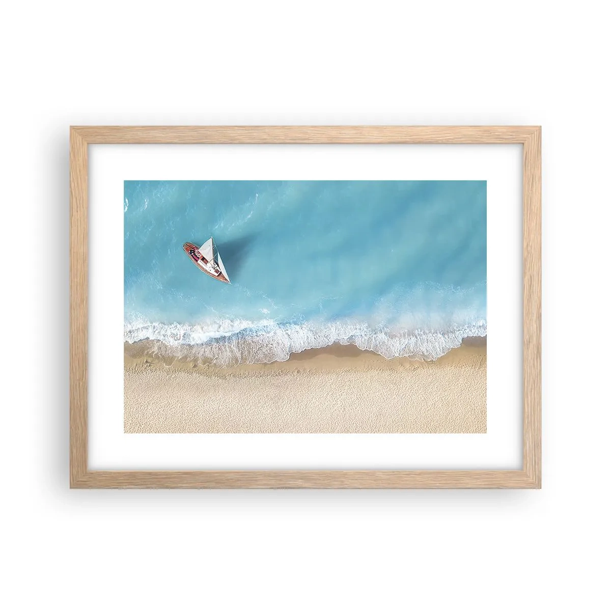 Poszter világos tölgy keretben - A kék és az arany határán - 40x30 cm