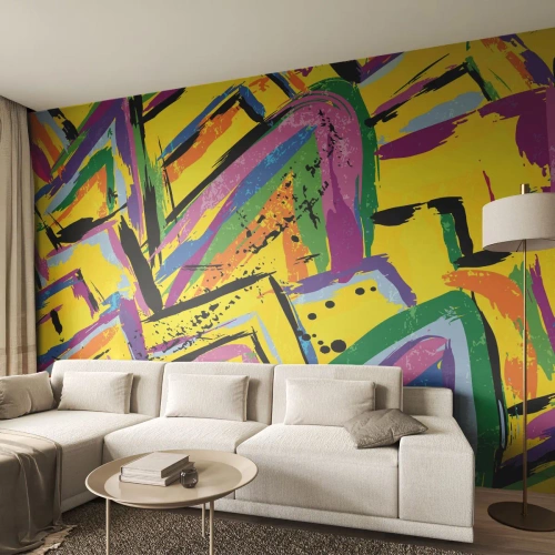 Fotótapéta Premium Sand - Az örömében sikít - Absztrakció, Darab, Festmény - 350x256 cm