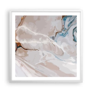 Poszter fekete keretben - Kék kanyarog a fehér alatt - 60x60 cm