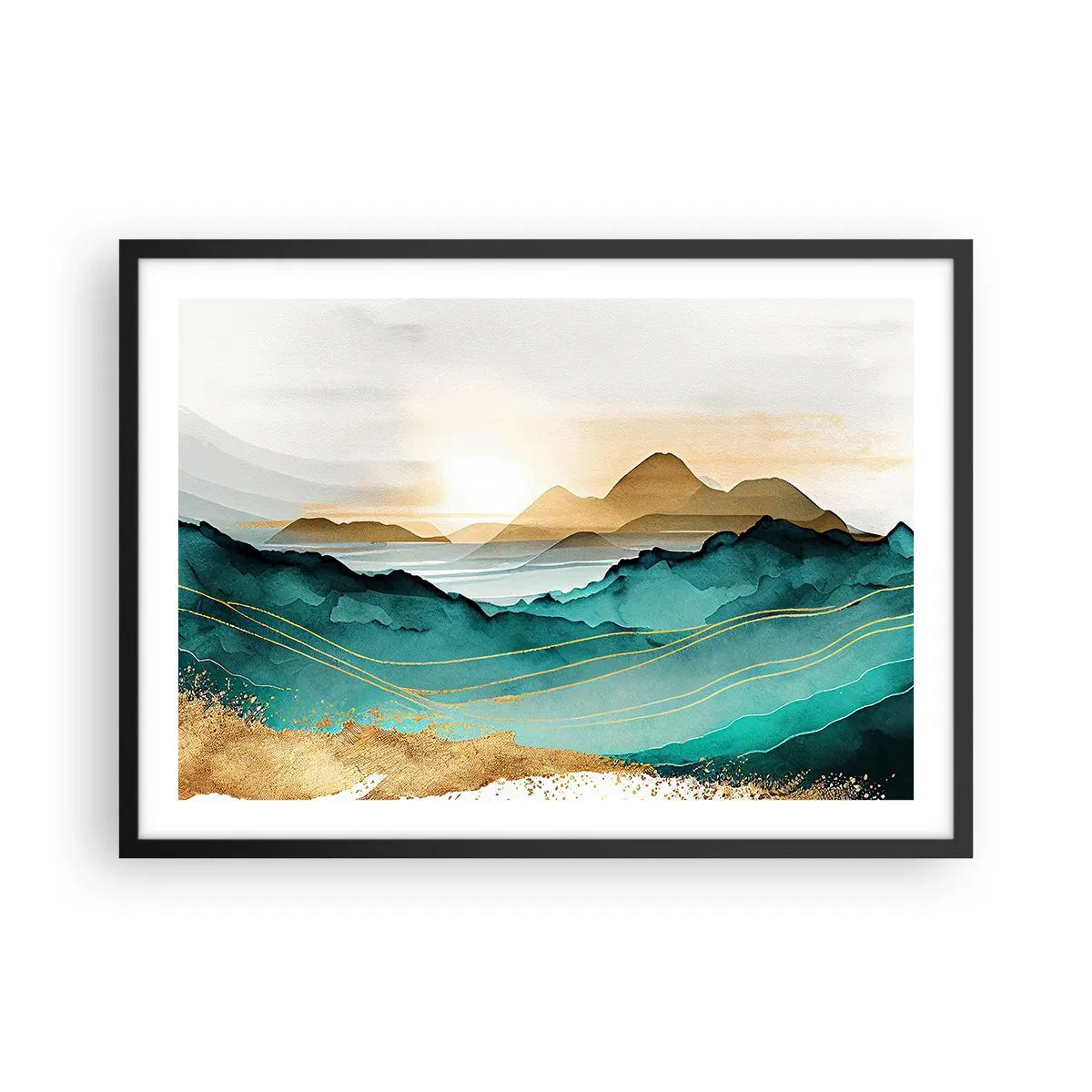 Poszter fehér keretben - Az absztrakció határán - tájkép - 70x50 cm