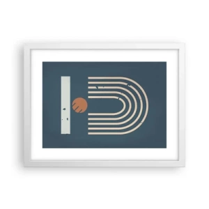 Poszter fekete keretben - Geometria sötétkék háttéren - 40x30 cm