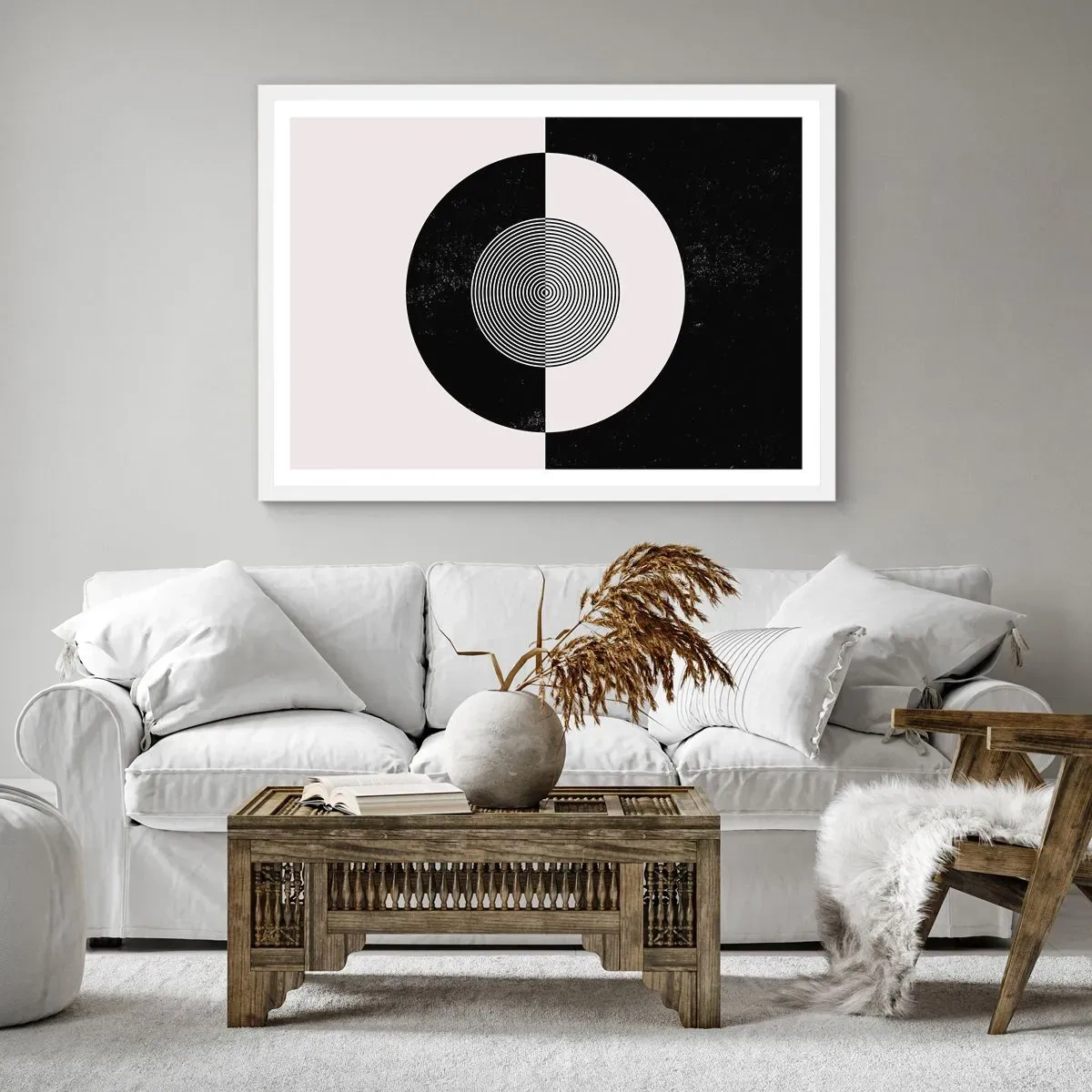 Poszter fekete keretben - Harmónia fekete-fehérben - 100x70 cm