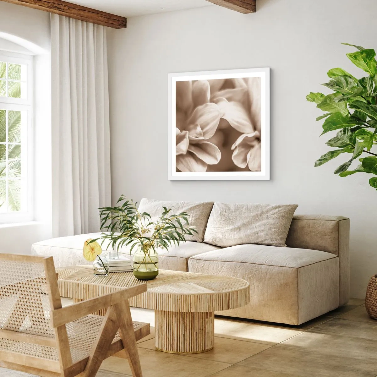 Poszter fekete keretben - Gyengéd, mint egy mosoly - 30x30 cm