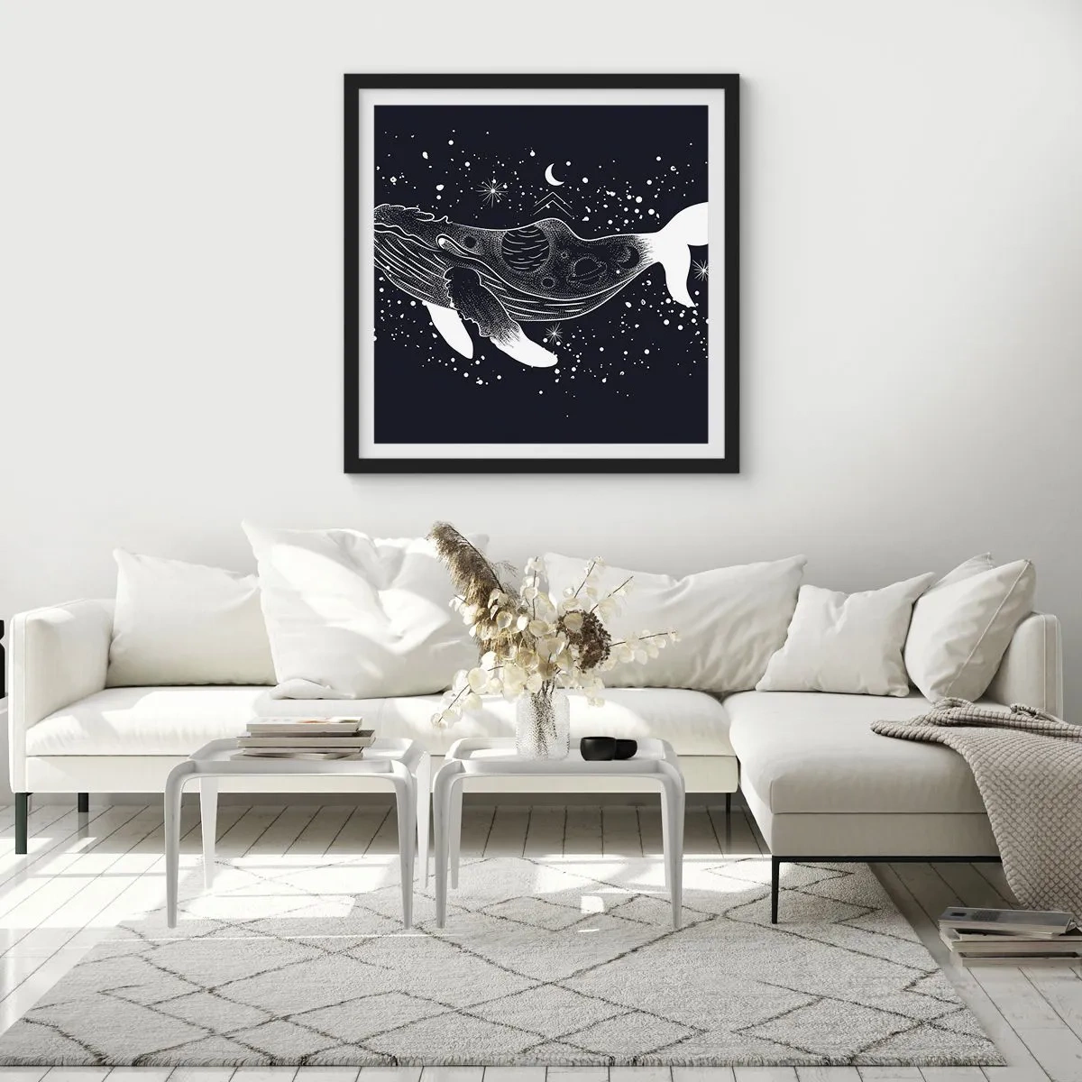 Poszter fehér keretben - Az univerzum óceánjában - 30x30 cm
