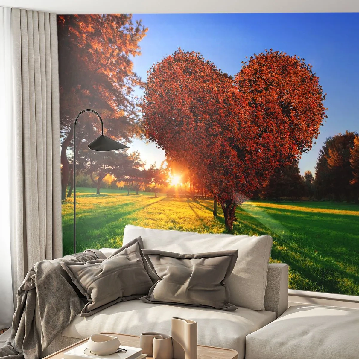 Fotótapéta Standard Eco - És hogyan ne szeressük az őszt - Tájkép, Fa, A nap sugarai - 200x140 cm