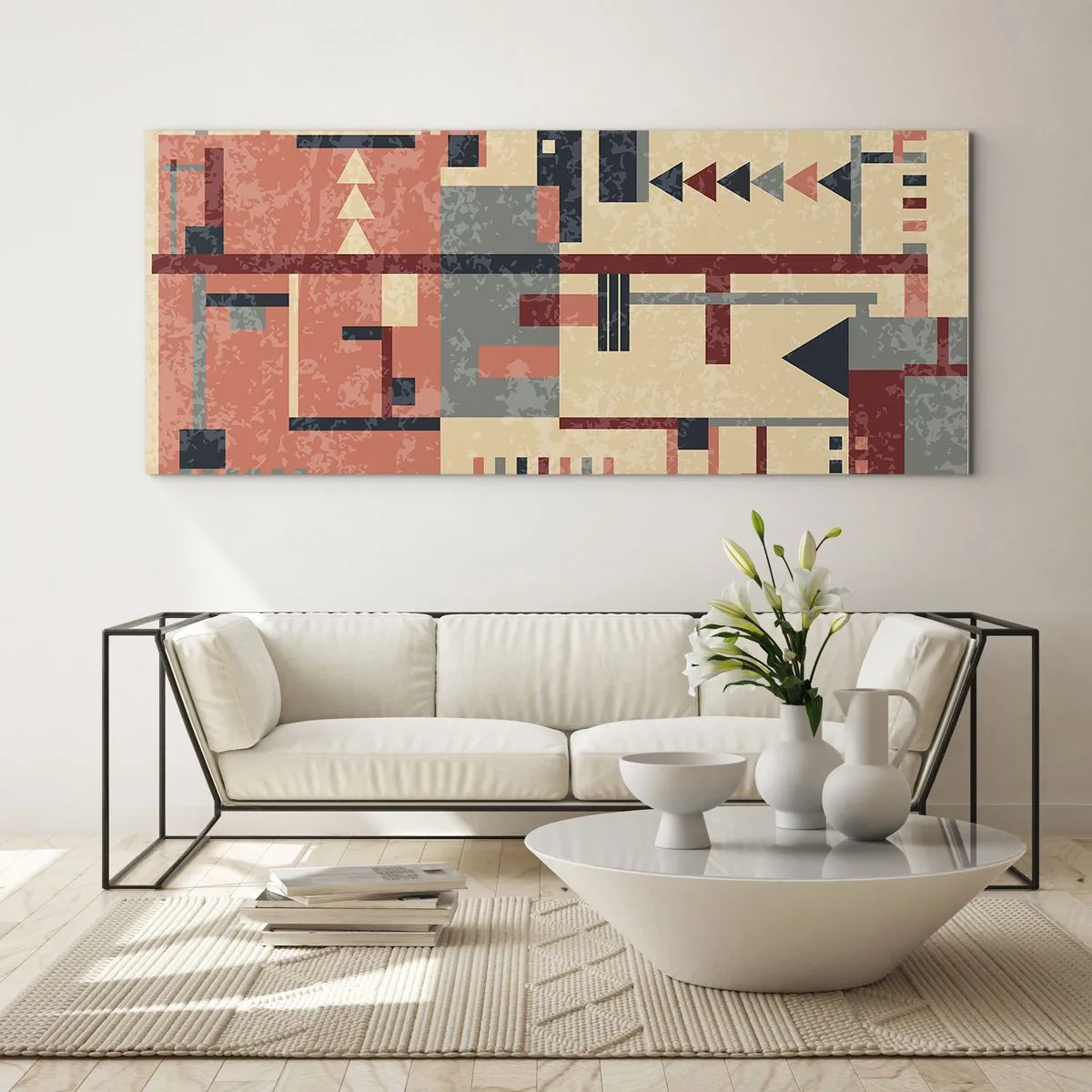 Üveg kép - A függőleges és vízszintes felületek kombinációja - 140x50 cm