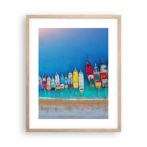 Poszter világos tölgy keretben - Madártávlatból - 40x50 cm