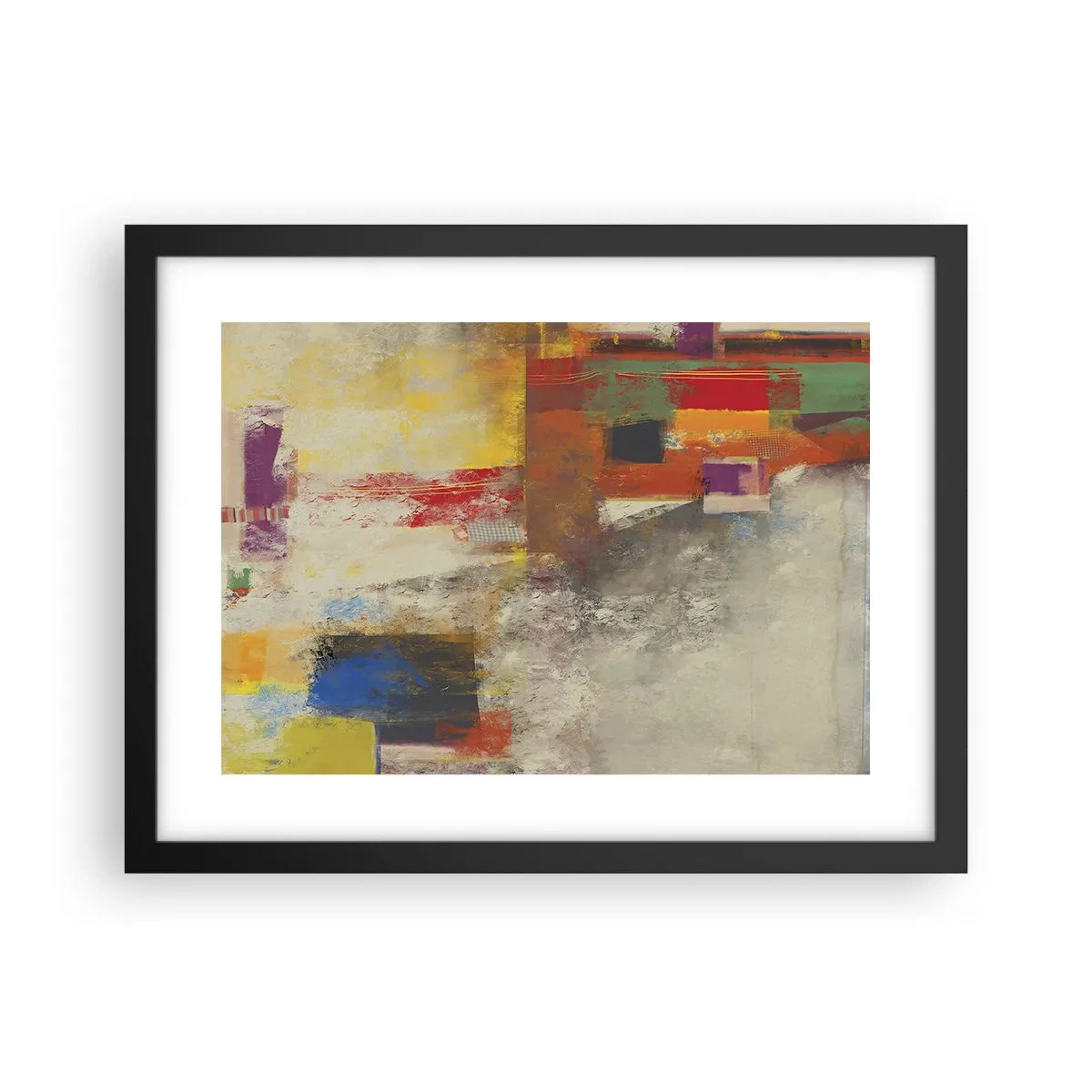 Poszter fehér keretben - Színgeometria - 40x30 cm