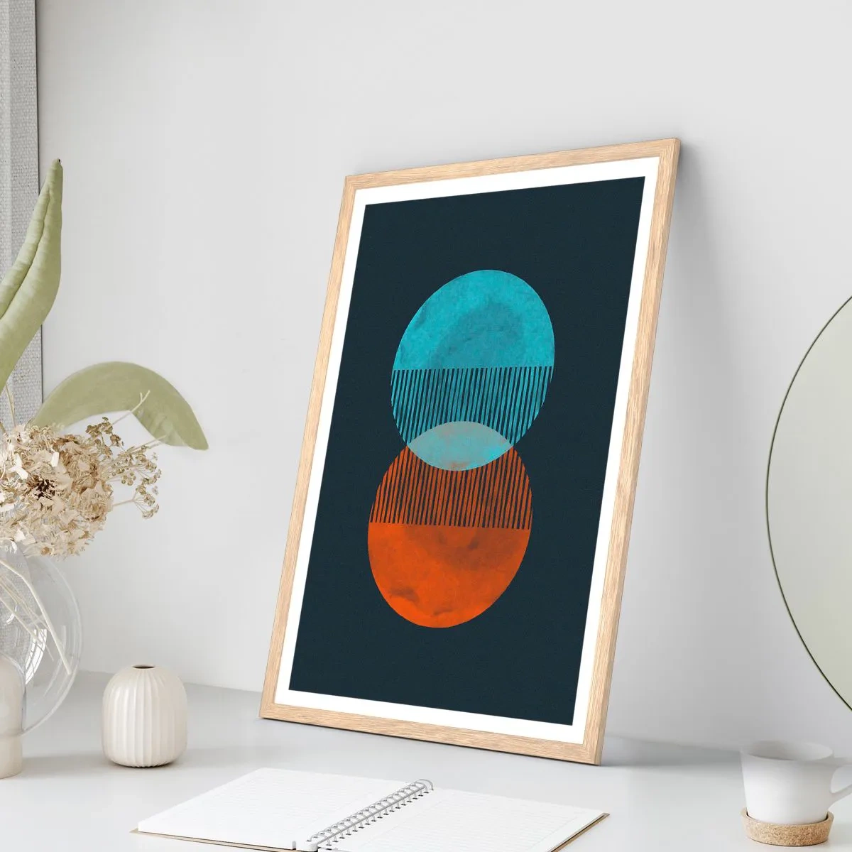 Poszter világos tölgy keretben - Csillagászati fantázia - 70x100 cm