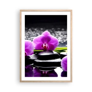 Poszter világos tölgy keretben - Elmerülni a békében és a csendben - 50x70 cm