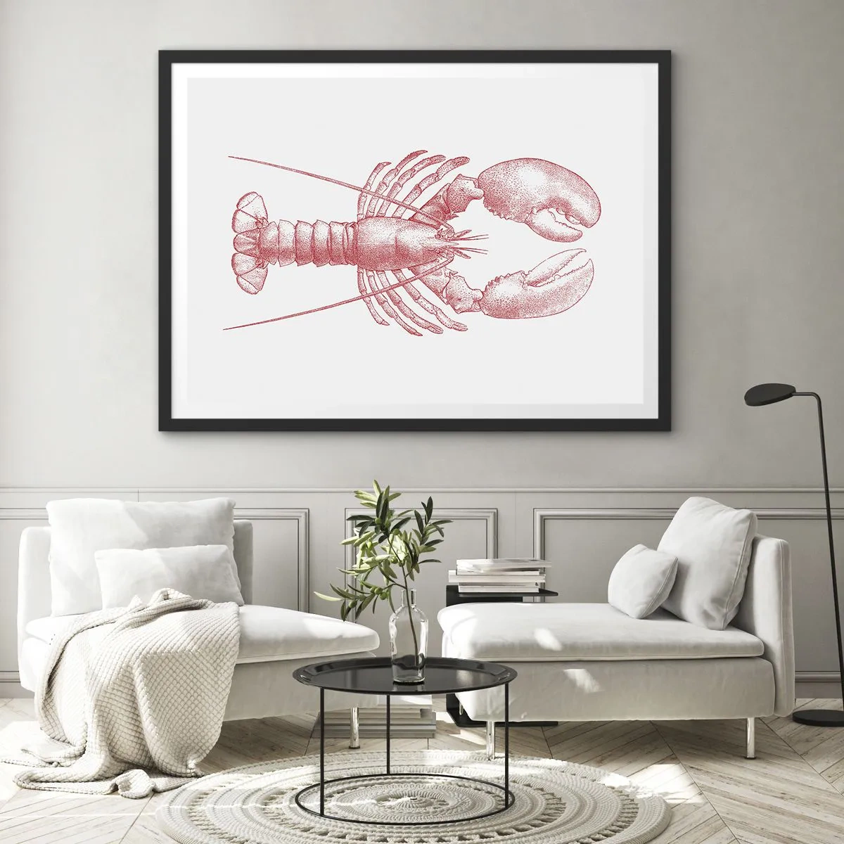 Poszter fehér keretben - Homéroszhoz méltó homár - 70x50 cm