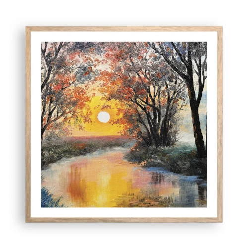 Poszter világos tölgy keretben - Őszi hangulat - 60x60 cm