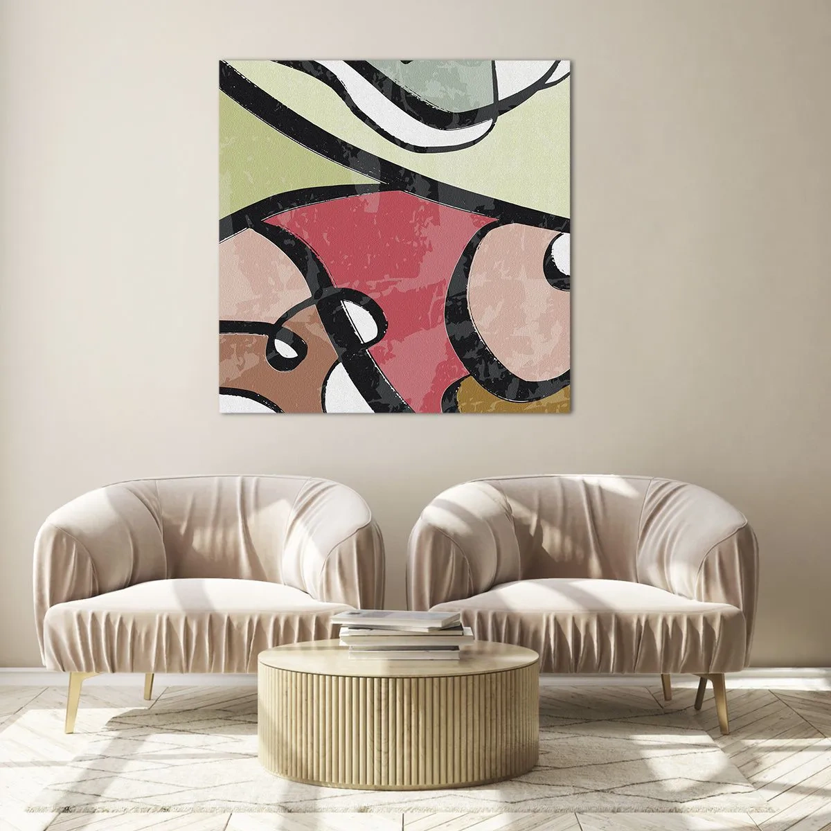 Üveg kép - Pirouettek a színek között - 70x70 cm