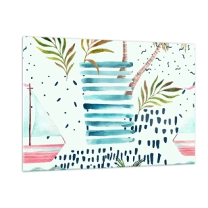 Üveg kép - Nyaralás pálmafák alatt - 120x80 cm
