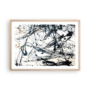 Poszter világos tölgy keretben - Expresszionista absztrakció - 70x50 cm