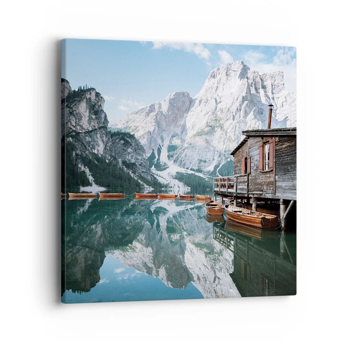 Vászonkép - Kristályos hegyi reggel - 40x40 cm