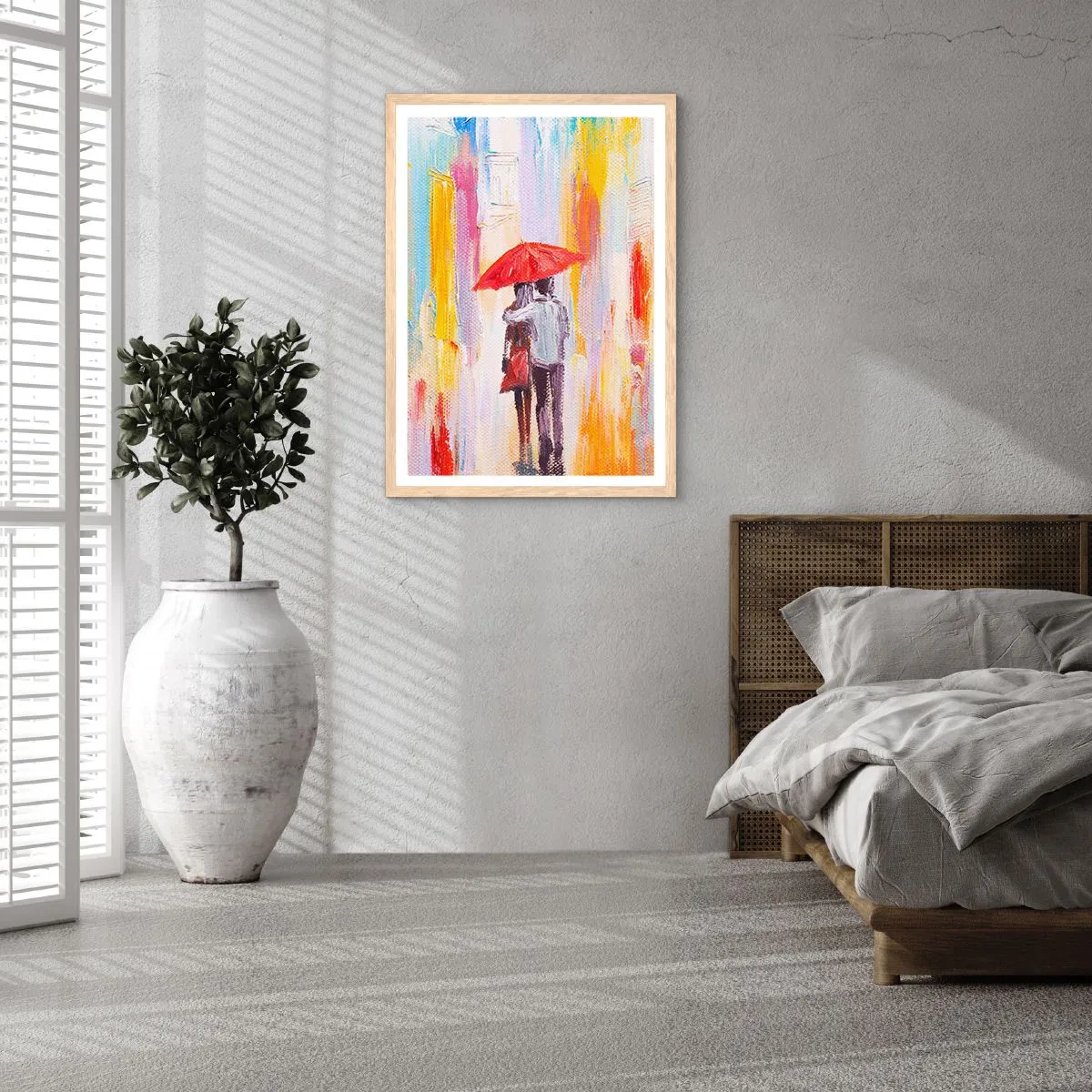 Poszter világos tölgy keretben - Hadd essen az eső - 30x40 cm