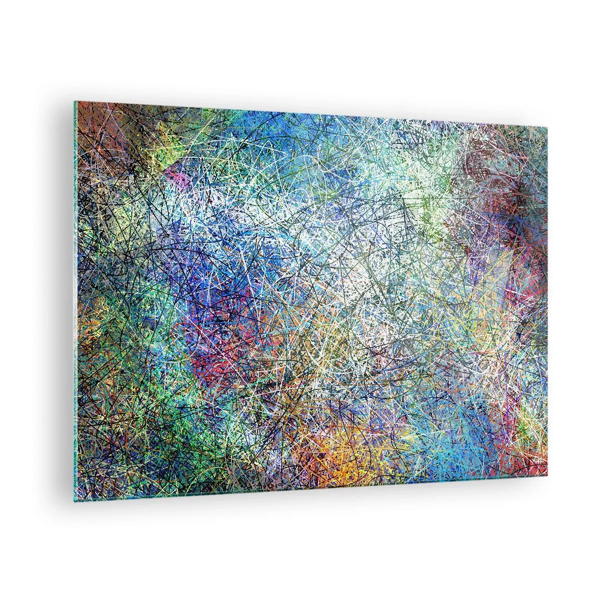 Üveg kép - Színes absztrakció dinamikus vonalakkal - 70x50cm - Ez nem olyan egyszerű - Modern fali dekoráció nappalihoz és hálószobához ARTTOR