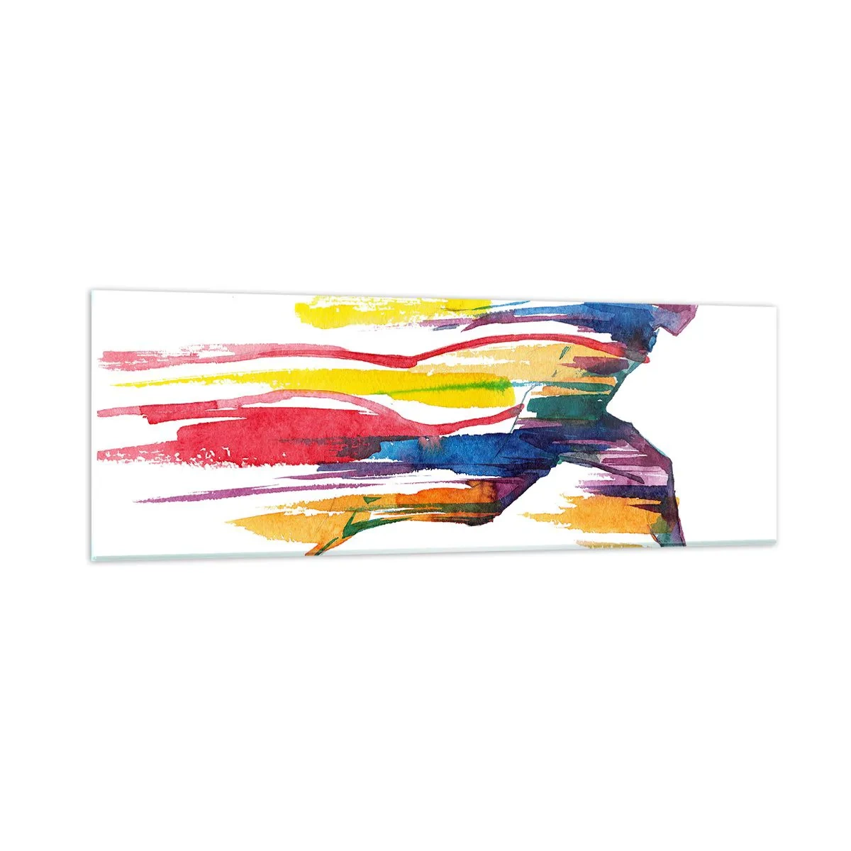 Üveg kép - Futás a szivárványon - 90x30 cm