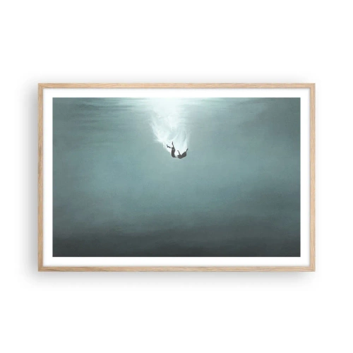 Poszter világos tölgy keretben - Az óceán ölelésében - 91x61 cm