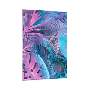 Üveg kép - Trópusok rózsaszínben és kékben  - 50x70 cm
