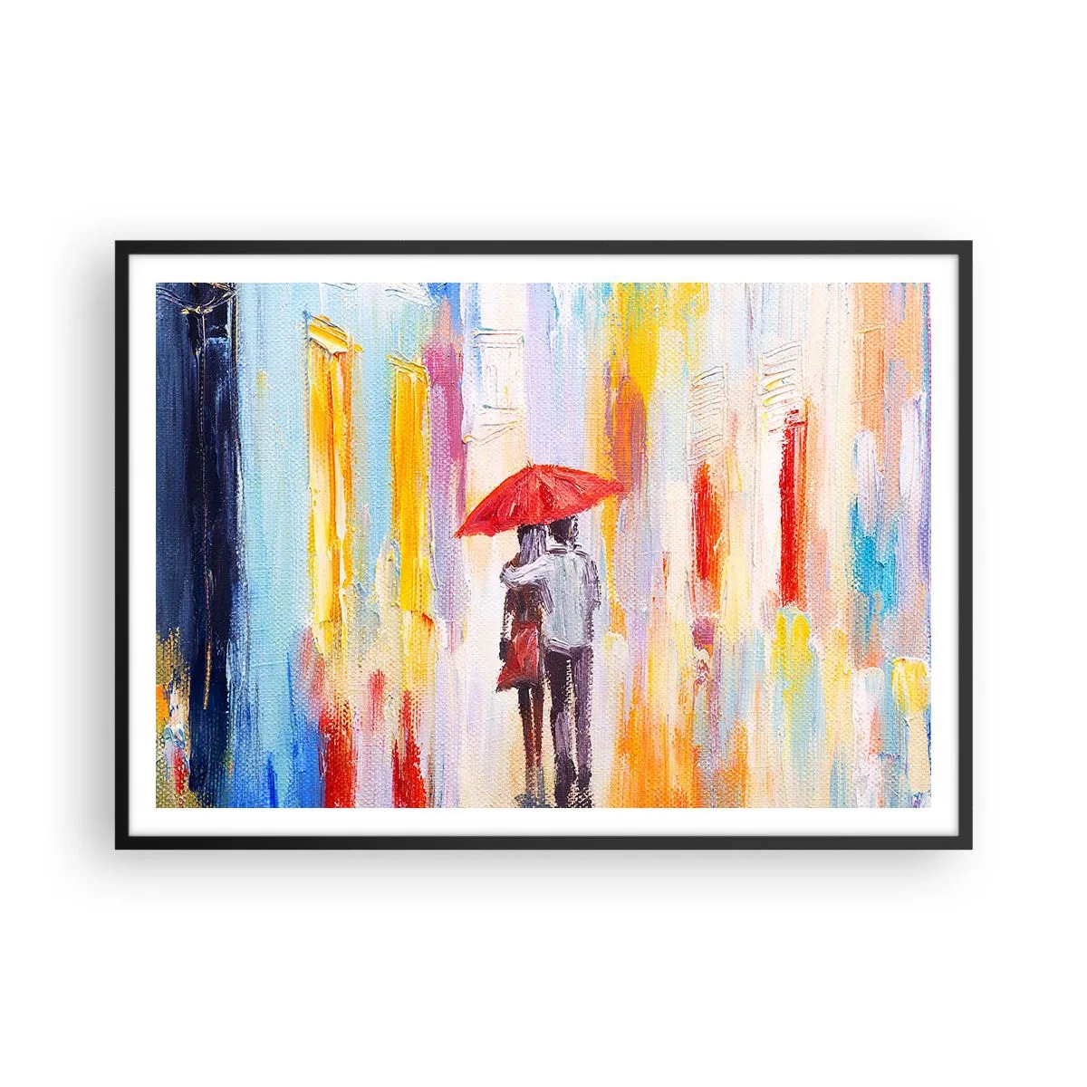 Poszter fehér keretben - Hadd essen az eső - 100x70 cm