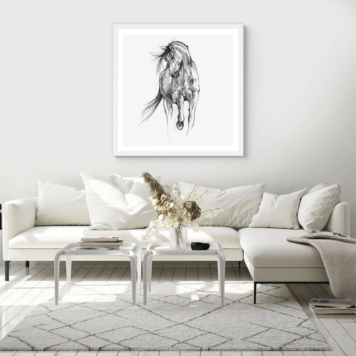 Poszter fekete keretben - Kecses ügetésben - 60x60 cm