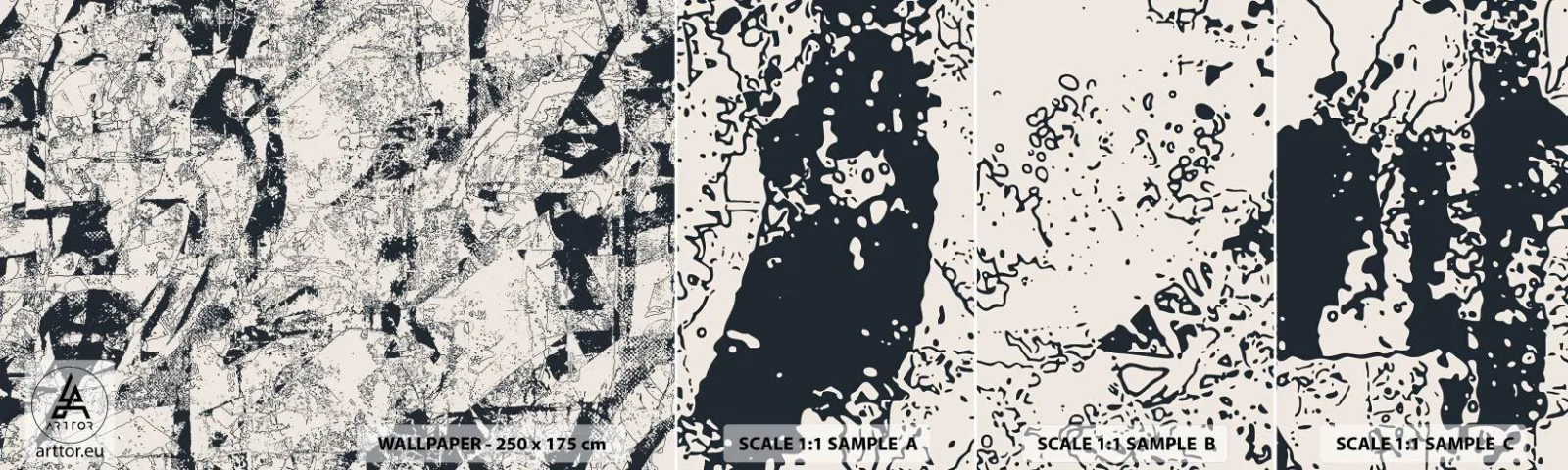 Fotótapéta Minta Öntapadós Deluxe Sticker - Az ellentétek egymásba fonódása - Absztrakció, Darab, Kollázs - 100x30 cm