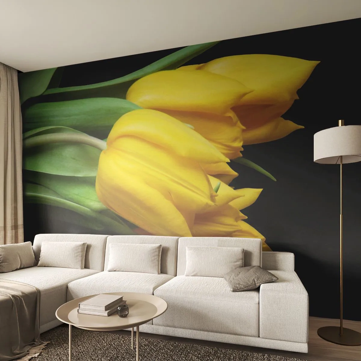 Fotótapéta Premium Sand - Tiszta napból készült - Virágok, Tulipánok, Csokor virág - 100x70 cm